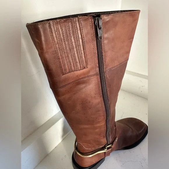 Matisse Lariat Saddle‎ Brown Leather Riding Boots with copper accents. Sz 9.5 - Picture 7 of 15